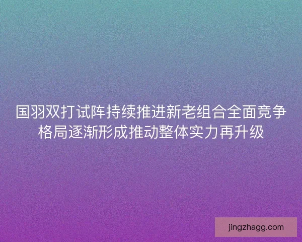 国羽双打试阵持续推进新老组合全面竞争格局逐渐形成推动整体实力再升级